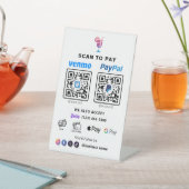 Zahlung mit MehrQR-Code | White Scan to Pay Pedest Sockelschild (In SItu)