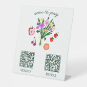 ZAHLUNG QR CODE Bauernhofstand Bauernmarktstand Sockelschild (Vorderseite)