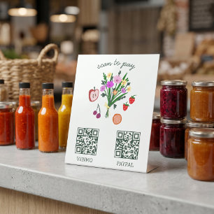 ZAHLUNG QR CODE Bauernhofstand Bauernmarktstand Sockelschild