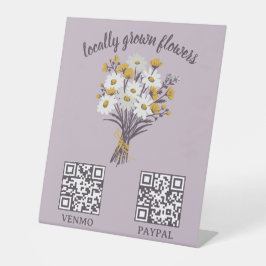 ZAHLUNG QR CODE Floristik Geschäft Blumen Bauernma Sockelschild