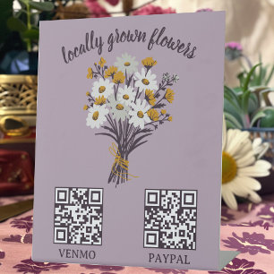 ZAHLUNG QR CODE Floristik Geschäft Blumen Bauernma Sockelschild