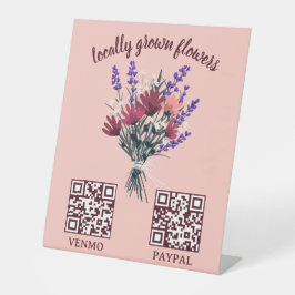 ZAHLUNG QR CODE Floristik-Shop Blumen Bauernmarkt Sockelschild