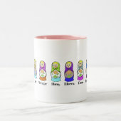 Zählung russische Verschachtelungs-Puppen Zweifarbige Tasse (Mittel)