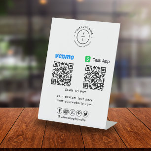 Zahlung Zwei QR-Codes Zur Bezahlung scannen Fi Sockelschild