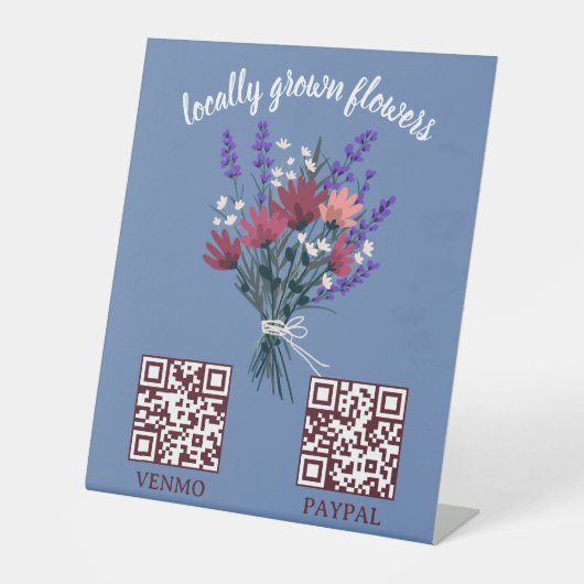 ZAHLUNGS-QR-CODE Blumenladen Blumen Bauernmarkt Sockelschild (Vorderseite)