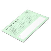 Zahlungsbeleg Geschäftslogo Notizblock (angewinkelt)