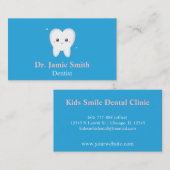 Zahn, blau und weiß, scherzt zahnmedizinische visitenkarte (Vorne/Hinten)