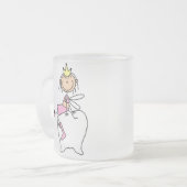 Zahn-Fee sitzt auf einer Zahn-Tasse Mattglastasse (Vorderseite Links)