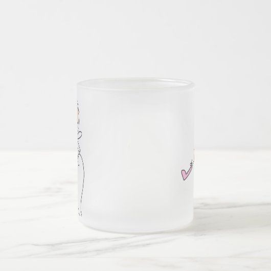 Zahn-Fee sitzt auf einer Zahn-Tasse Mattglastasse (Mittel)