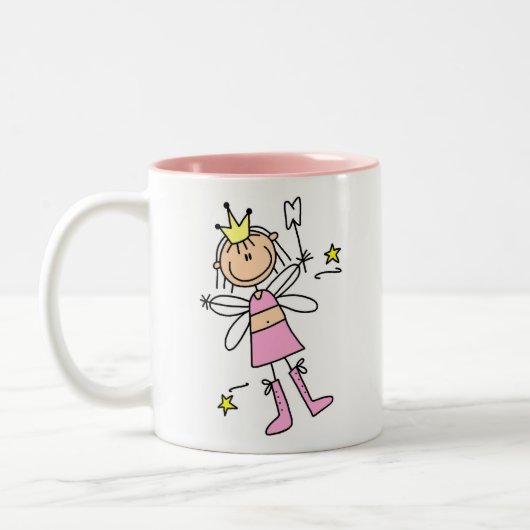 Zahn-Fee-Strichmännchen-Tasse Zweifarbige Tasse (Links)