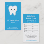 Zahn, Kinder zahnmedizinische, Geschäfts-und Terminkarte (Vorne/Hinten)