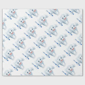 Zahn-Maskottchen-Charakter Geschenkpapier (Flach)
