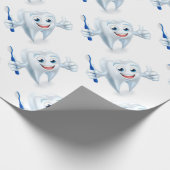 Zahn-Maskottchen-Charakter Geschenkpapier (Ecke)