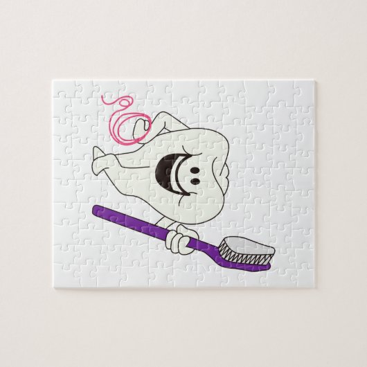 Zahn mit Bürste Puzzle (Horizontal)