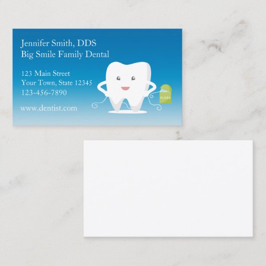 Zahn mit Glasschlacke, Zahnarzt-Visitenkarte Visitenkarte (Vorne/Hinten)