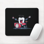 Zahn mit Rocking Drums und Zahnbürste-Grafik Mousepad (Mit Mouse)