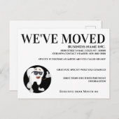 Zahn mit Sonnenbrille Daumen hoch, wir sind umgezo Ankündigungspostkarte (Vorne/Hinten)