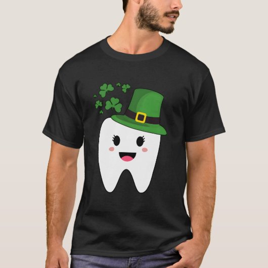 Zahn mit zahnärztlicher Assistentin St. Patricks D T-Shirt (Vorderseite)