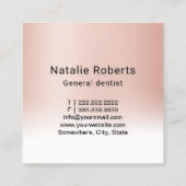 Zahn-moderne zahnmedizinische Klinik des Quadratische Visitenkarte (Rückseite)