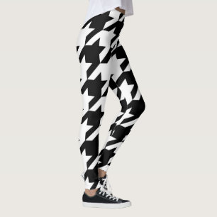 Zahn-Muster für Schwarz-Weiß-Hunde Leggings