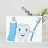 Zahn-und Zahnbürste-Einladungen Einladung (Stehend Vorderseite)