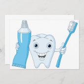 Zahn-und Zahnbürste-Einladungen Einladung (Vorne/Hinten)