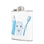 Zahn und Zahnbürste Trinkflasche Flachmann (Links)