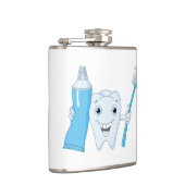 Zahn und Zahnbürste Trinkflasche Flachmann (Rechts)