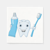 Zahn und Zahnbürstenpapier Napkins Serviette (Vorderseite)