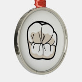 Zahn-Verzierung Silbernes Ornament (Rechts)