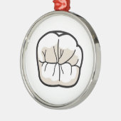 Zahn-Verzierung Silbernes Ornament (Links)