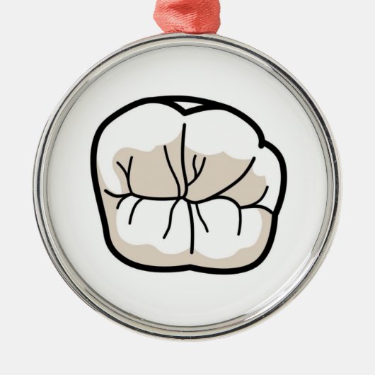 Zahn-Verzierung Silbernes Ornament (Vorne)