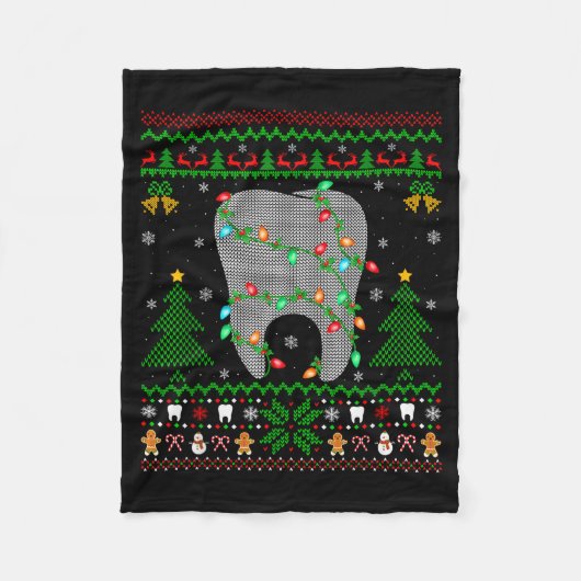 Zahn Zahnarzt Dental Sofortige Zähne Hässlich Weih Fleecedecke (Vorderseite)