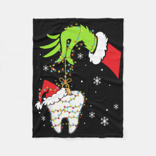 Zahn Zahnarzt Dental Sofortzähne Weihnachten Xmas Fleecedecke