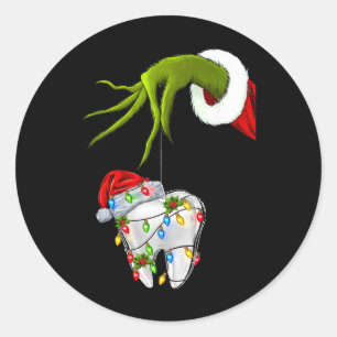 Zahn Zahnarzt Dental Sofortzähne Weihnachten Xmas Runder Aufkleber