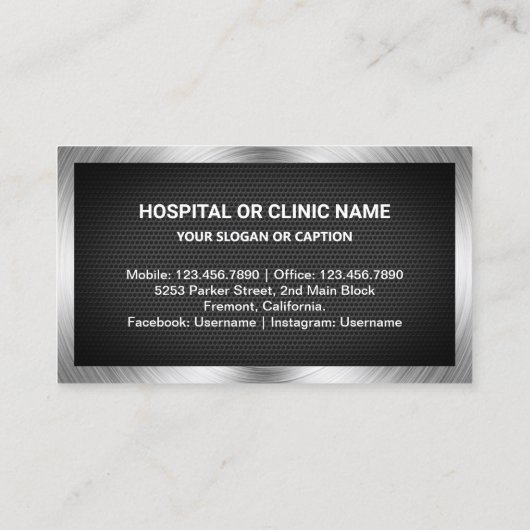 Zahn-Zahnarzt Visitenkarte (Rückseite)