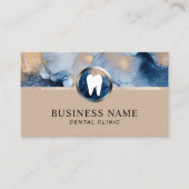 Zahnarzt Abstrakt Navy Blue & Gold Dental Office Visitenkarte (Vorderseite)