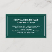 Zahnarzt aus Gold und Dunkelgrün Visitenkarte (Rückseite)