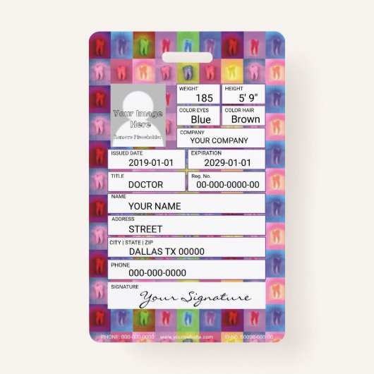 Zahnarzt Ausweis (Rückseite)