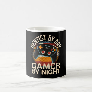 Zahnarzt bei Tag Gamer für Nacht Kaffeetasse