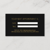 Zahnarzt Berufliche Zahnarztbestellung Schwarzes G Visitenkarte (Rückseite)
