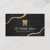 Zahnarzt Beruflicher Zahnarztpflege Schwarzes Gold Visitenkarte (Vorderseite)