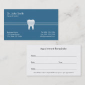 Zahnarzt Blue Shiny Tooth Zahnersatz Terminkarte (Vorne/Hinten)