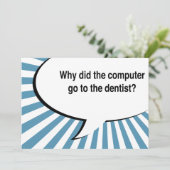 Zahnarzt bluetooth Witz Einladung (Stehend Vorderseite)