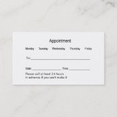 Zahnarzt-Büro Terminkarte (Rückseite)