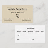 Zahnarzt-Büro-Verabredungs-Kombination Visitenkarte (Vorne/Hinten)
