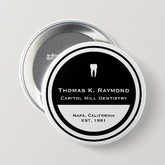 Zahnarzt Button (Vorne & Hinten)