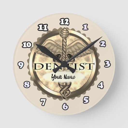 Zahnarzt Caduceus Uhr (Vorderseite)