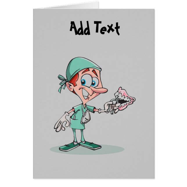 Zahnarzt-Cartoon-Kieferorthopädie personalisiert (Vorne)