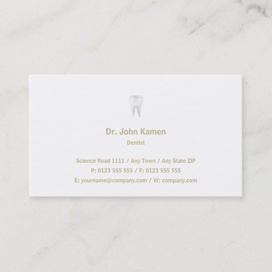 Zahnarzt | Classic Gold Business Card Visitenkarte (Vorderseite)